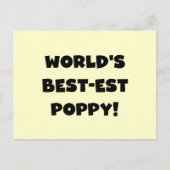 Black Text 's Werelds beste Poppy Gifts Briefkaart (Voorkant)