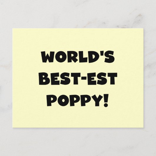 Black Text 's Werelds beste Poppy Gifts Briefkaart (Voorkant)