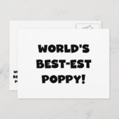 Black Text 's Werelds beste Poppy Gifts Briefkaart (Voorkant / Achterkant)