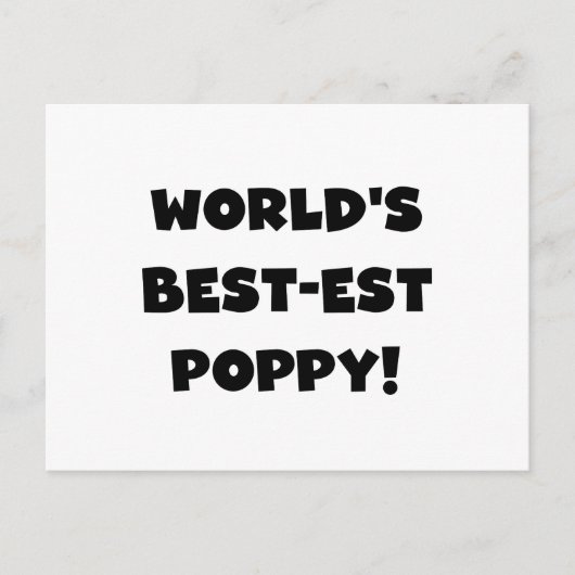 Black Text 's Werelds beste Poppy Gifts Briefkaart (Voorkant)