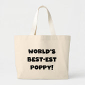 Black Text 's Werelds beste Poppy Gifts Grote Tote Bag (Voorkant)