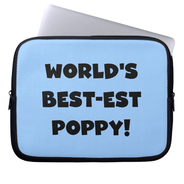 Black Text 's Werelds beste Poppy Gifts Laptop Sleeve (Voorkant)