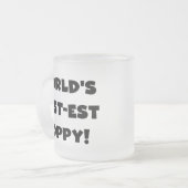 Black Text 's Werelds beste Poppy Gifts Matglas Koffiemok (Voorkant links)