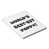Black Text 's Werelds beste Poppy Gifts Notitieblok (Schuin)