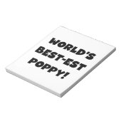 Black Text 's Werelds beste Poppy Gifts Notitieblok (Linkerzijde)