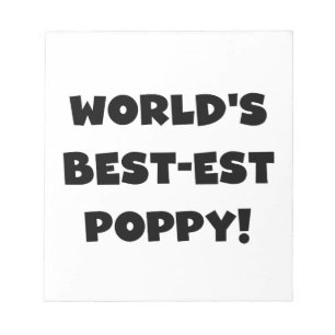 Black Text 's Werelds beste Poppy Gifts Notitieblok
