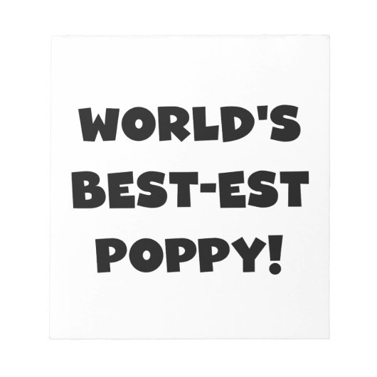 Black Text 's Werelds beste Poppy Gifts Notitieblok (Voorkant)
