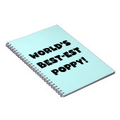 Black Text 's Werelds beste Poppy Gifts Notitieboek (Rechterzijde)