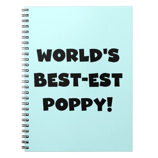Black Text 's Werelds beste Poppy Gifts Notitieboek (Voorkant)