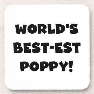Black Text 's Werelds beste Poppy Gifts Onderzetter