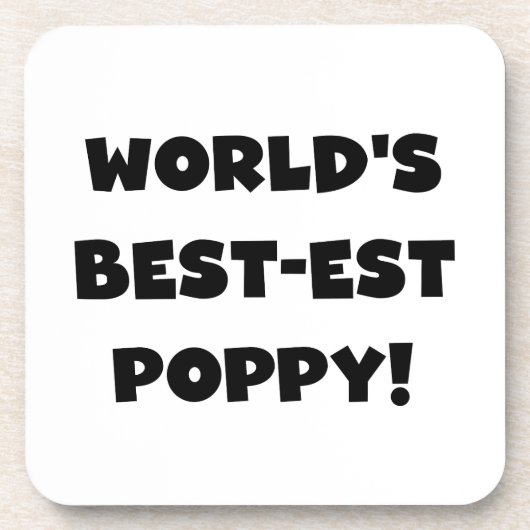 Black Text 's Werelds beste Poppy Gifts Onderzetter (Voorkant)