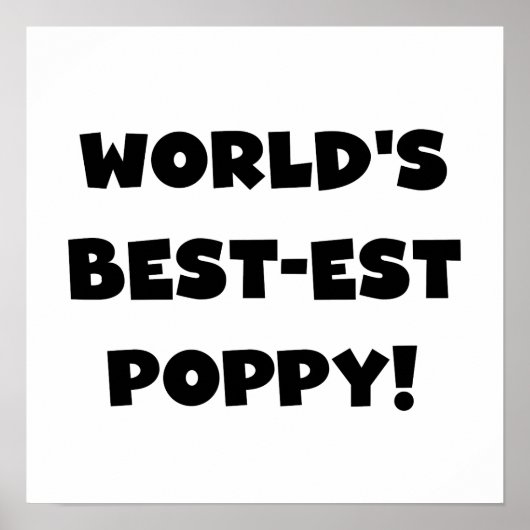 Black Text 's Werelds beste Poppy Gifts Poster (Voorkant)