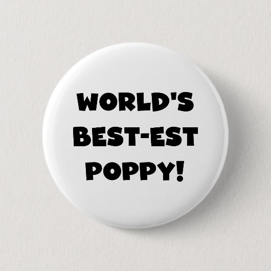 Black Text 's Werelds beste Poppy Gifts Ronde Button 5,7 Cm (Voorkant)