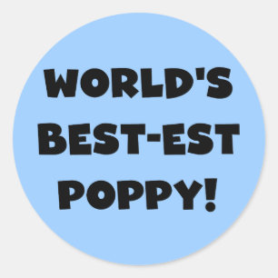 Black Text 's Werelds beste Poppy Gifts Ronde Sticker