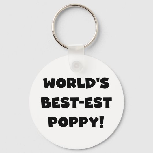 Black Text 's Werelds beste Poppy Gifts Sleutelhanger (Voorkant)