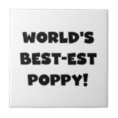 Black Text 's Werelds beste Poppy Gifts Tegeltje (Voorkant)