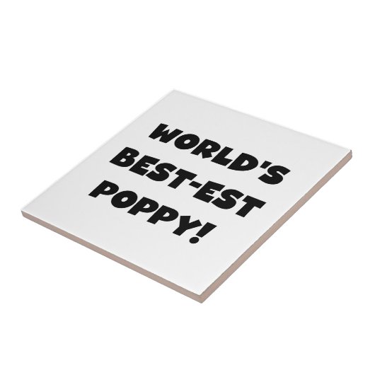 Black Text 's Werelds beste Poppy Gifts Tegeltje (Zijkant)