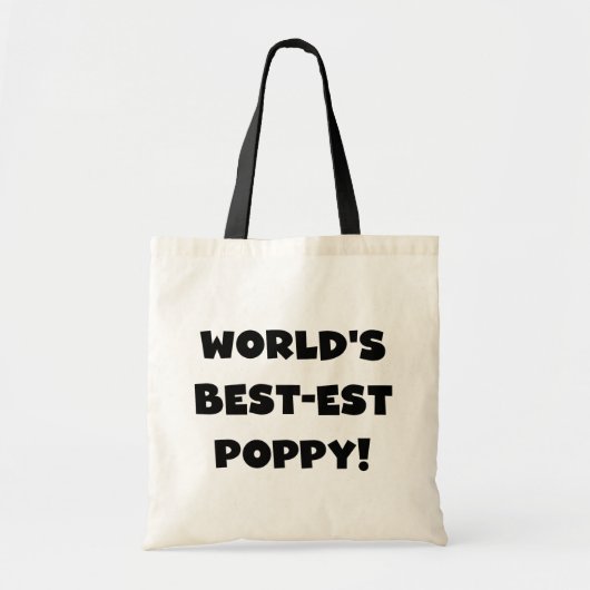 Black Text 's Werelds beste Poppy Gifts Tote Bag (Voorkant)