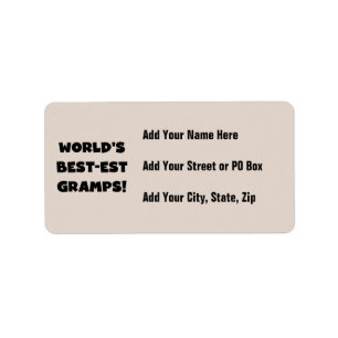 Black Text World's Best-est Gramps Gifts Etiket
