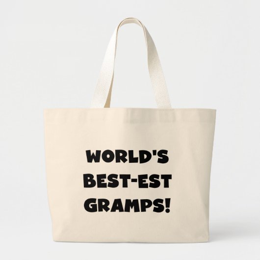 Black Text World's Best-est Gramps Gifts Grote Tote Bag (Voorkant)