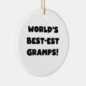 Black Text World's Best-est Gramps Gifts Keramisch Ornament (Rechts)