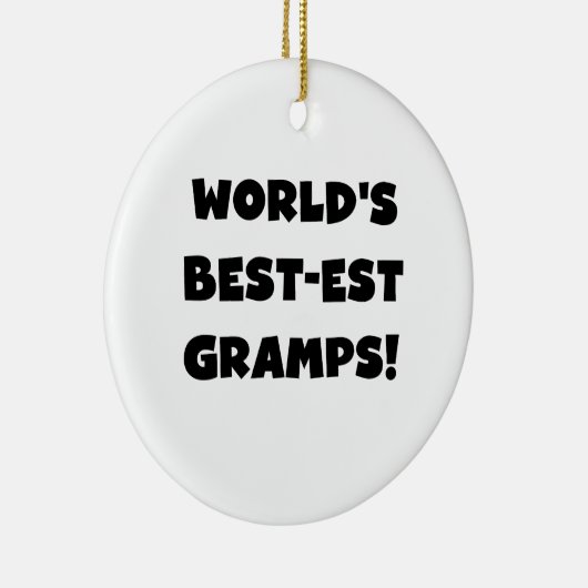 Black Text World's Best-est Gramps Gifts Keramisch Ornament (Rechts)