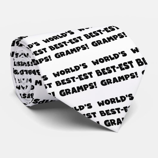 Black Text World's Best-est Gramps Gifts Stropdas (Opgerold)