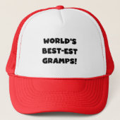 Black Text World's Best-est Gramps Gifts Trucker Pet (Voorkant)