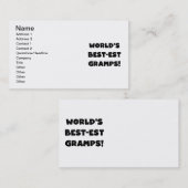 Black Text World's Best-est Gramps Gifts Visitekaartje (Voorkant / Achterkant)