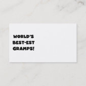 Black Text World's Best-est Gramps Gifts Visitekaartje (Achterkant)