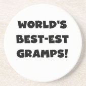 Black Text World's Best-est Gramps Gifts Zandsteen Onderzetter (Voorkant)