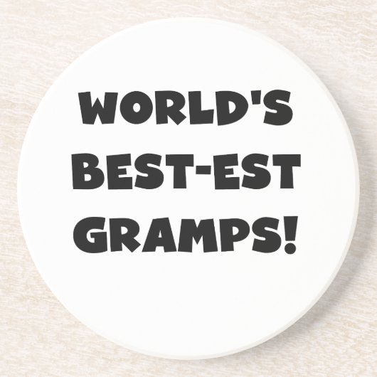 Black Text World's Best-est Gramps Gifts Zandsteen Onderzetter (Voorkant)