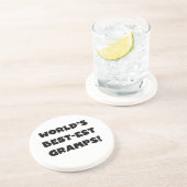 Black Text World's Best-est Gramps Gifts Zandsteen Onderzetter (Zijkant)