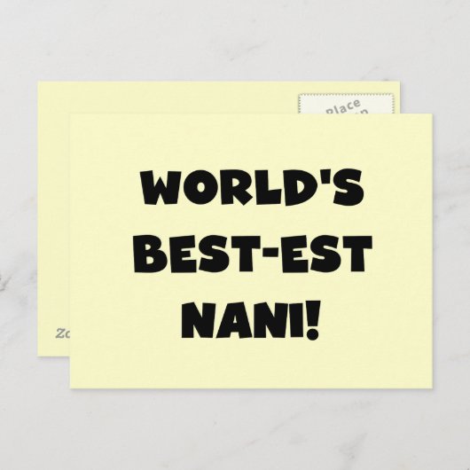 Black Text World's Best-est Nani T-shirts en gesch Briefkaart (Voorkant / Achterkant)