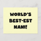Black Text World's Best-est Nani T-shirts en gesch Briefkaart (Voorkant)