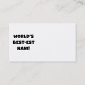 Black Text World's Best-est Nani T-shirts en gesch Visitekaartje (Achterkant)