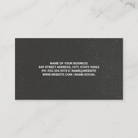 Black Textured Concrete Wall Visitekaartje (Achterkant)