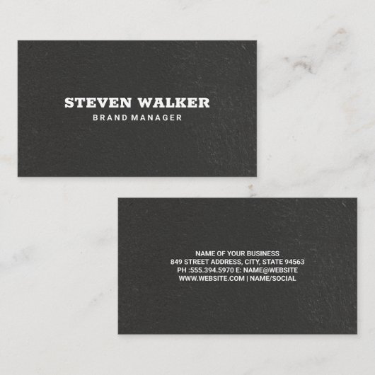 Black Textured Concrete Wall Visitekaartje (Voorkant / Achterkant)