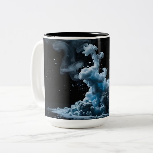 Black & Tha Smoke Abstract Tweekleurige Koffiemok (Voorkant links)