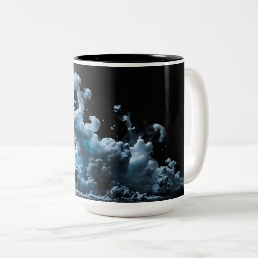 Black & Tha Smoke Abstract Tweekleurige Koffiemok (Voorkant rechts)