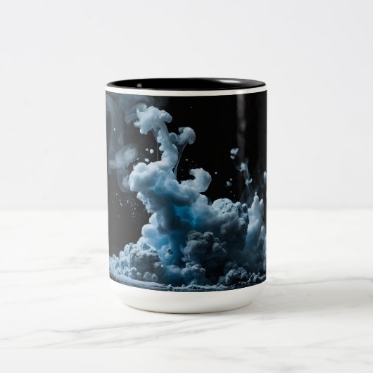 Black & Tha Smoke Abstract Tweekleurige Koffiemok (Center)