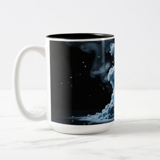 Black & Tha Smoke Abstract Tweekleurige Koffiemok (Links)