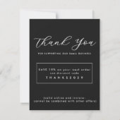 Black Thank You Insert with Discount Code Bedankkaart (Achterkant)