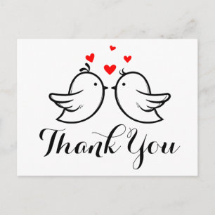 Black Thank You Lovebirds - Huwelijk, Vrijgezellen Briefkaart