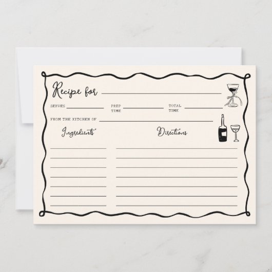 Black Thats Amore Vrijgezellenfeest Recept Kaart (Voorkant)