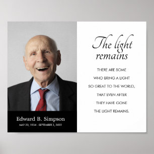 Black The Light blijft begrafenisherdenkingsfoto Poster