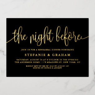 Black The Night Before Script Oefendiner Folie Uitnodiging