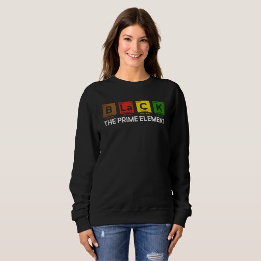 Black The Prime Element Periodic Table Black Histo Trui (Voorkant volledig)