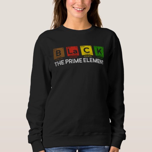 Black The Prime Element Periodic Table Black Histo Trui (Voorkant)