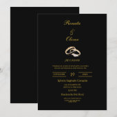 Black theme wedding ring Spanish Wedding Kaart (Voorkant / Achterkant)